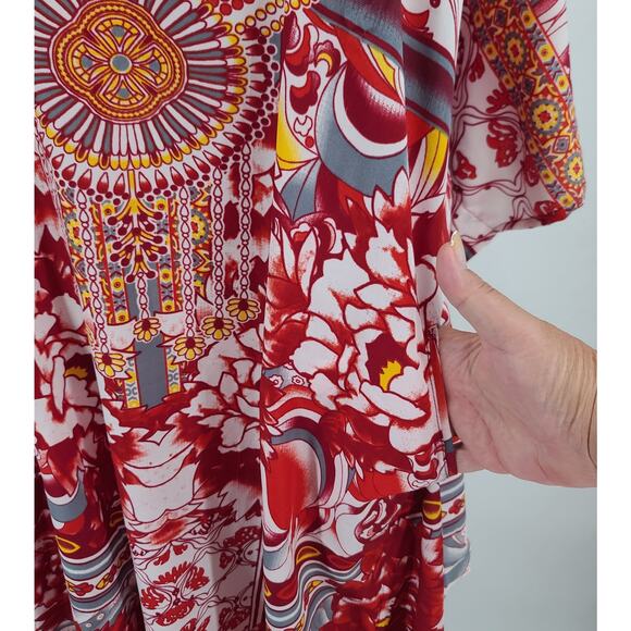 Miss Lavish London women's red embellished kaftan tunic NWT Size Small - Picture 4 of 12